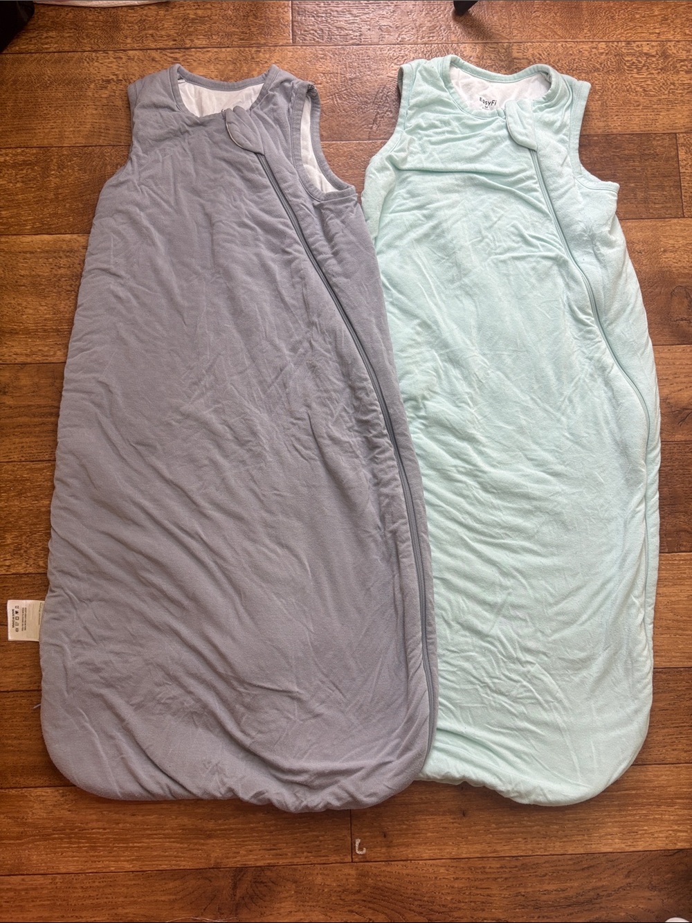 EasyFi Size Medium M 0-6mo Bamboo Baby Sleep Sack Sleep Bags 1.0 Tog Gray Mint